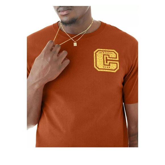 Champion Mens C Logo Classic T-Shirt~Size Medium~Burnt Orange Graphic Tee L9 06 - Picture 3 of 9